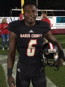 Baker County quarterback Joe Green stepped up big for the Wildcats with several nice runs including two touchdowns. 